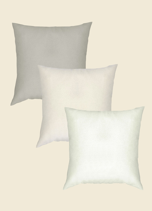Dekokissen & Hüllen - Kissenbezug mit Fischgräten-Muster, 2er Set, in Größe 404 (Kissenbezug 2er Set, 40x40 cm) bis 405 (Kissenbezug 2er Set, 50x50 cm), in Farbe NATUR Ansicht 2