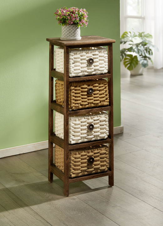 Regale - Dekoratives Regal mit Gestell aus Massivholz, in Farbe WEISS, in Ausführung Regal mit 3 Körben Ansicht 5