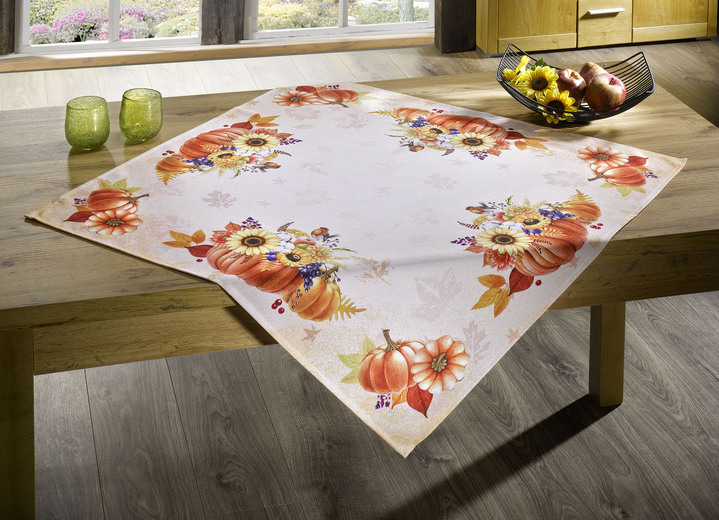 Tischdecken - Tisch- und Raumdekoration mit herbstlichen Motiven, in Größe 101 (Deckchen, 35x 50 cm) bis 404 (Kissenbezug, 40x 40 cm), in Farbe NATUR-BUNT Ansicht 3