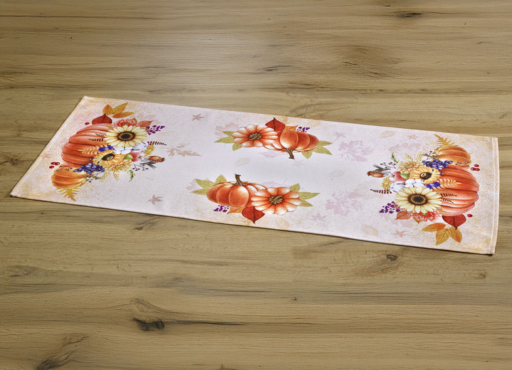 Tischdecken - Tisch- und Raumdekoration mit herbstlichen Motiven, in Größe 101 (Deckchen, 35x 50 cm) bis 404 (Kissenbezug, 40x 40 cm), in Farbe NATUR-BUNT Ansicht 5