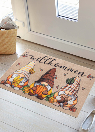 Fußmatte Herbstwichtel mit rutschhemmender Rückseite