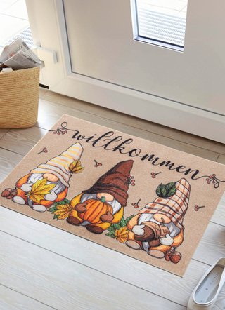 Fußmatte Herbstwichtel mit rutschhemmender Rückseite
