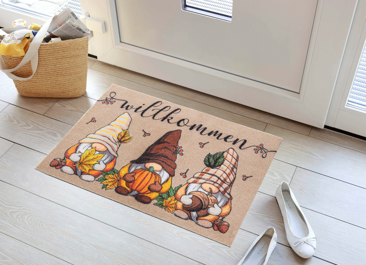 Fußmatten - Fußmatte Herbstwichtel mit rutschhemmender Rückseite, in Farbe BRAUN