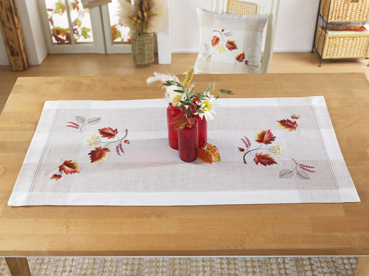 Tischdecken - Bestickte Tisch- und Raumdekoration, in Größe 101 (Deckchen, 35x 50 cm) bis 404 (Kissenbezug, 40x 40 cm), in Farbe SEKT-BUNT Ansicht 2