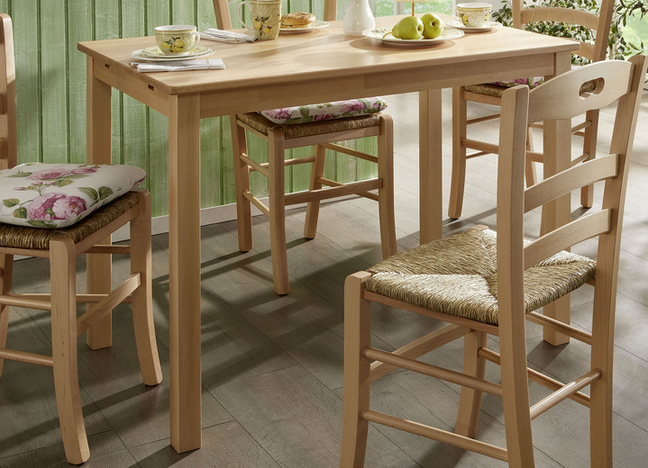 Esstische - Esstisch aus massiver Buche mit Auszug, in Farbe WEISS, in Ausführung klein Ansicht 5