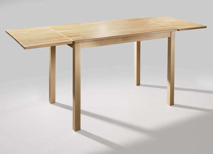 Esstische - Esstisch aus massiver Buche mit Auszug, in Farbe WEISS, in Ausführung klein Ansicht 3