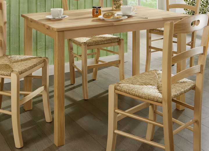 Esstische - Esstisch aus massiver Buche mit Auszug, in Farbe WEISS, in Ausführung klein Ansicht 4