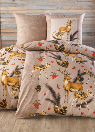 Bettwäschegarnituren - Biber Bettwäsche-Garnitur von Dobnig – Farbe BRAUN Bettwäschegarnituren - Biber Bettwäsche-Garnitur von Dobnig, in Größe 111 (40x80 + 135x200 cm) bis 115 (80x80 + 155x220 cm), in Farbe GRÜN