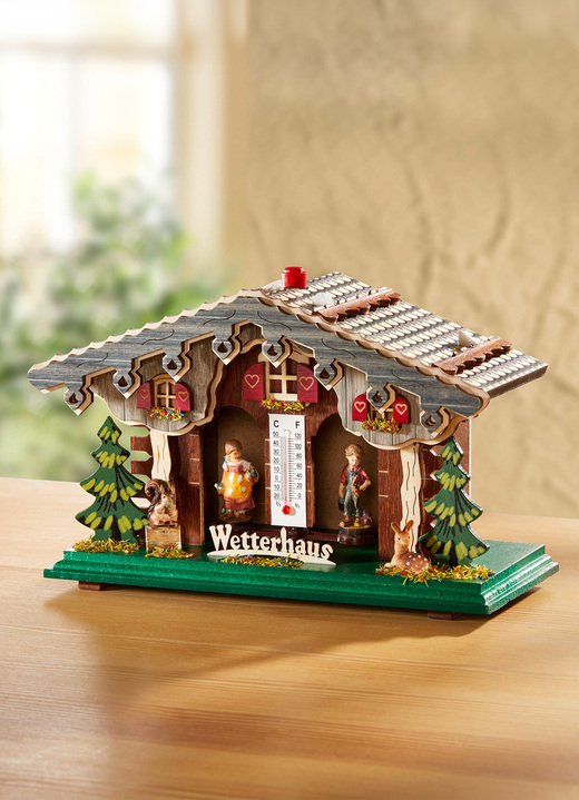 Wohnaccessoires - Wetterhaus mit Thermometer, in Farbe BUNT Ansicht 2
