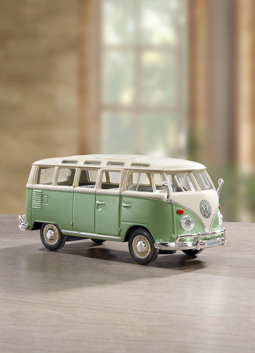 Sammlermodelle - VW Bus Samba von Maisto, in Farbe GRÜN-CREME