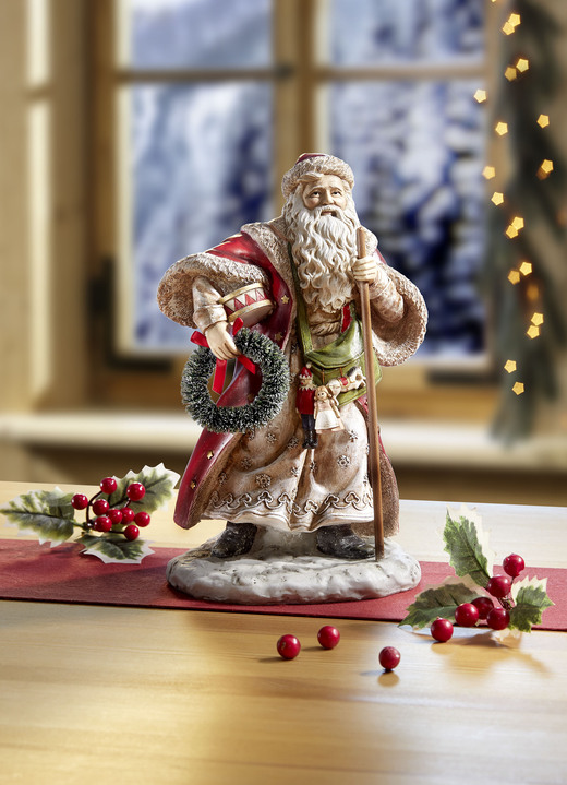 Weihnachtliche Dekorationen - Weihnachtsmann mit Stab, in Farbe ROT-WEISS