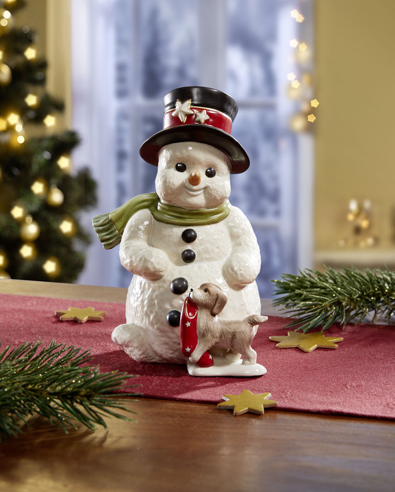 Goebel-Figuren - Schneemann aus hochwertigem Feinsteingut, in Farbe BUNT