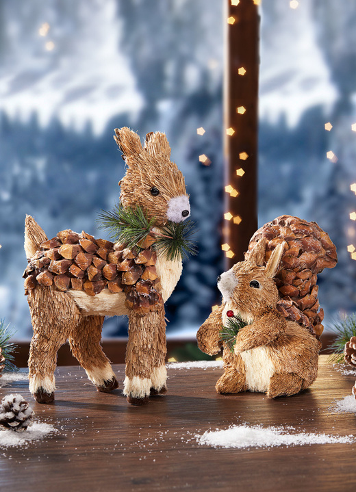 - Waldtiere aus Bast und Naturzapfen , in Farbe NATUR, in Ausführung Eichhörnchen Ansicht 2