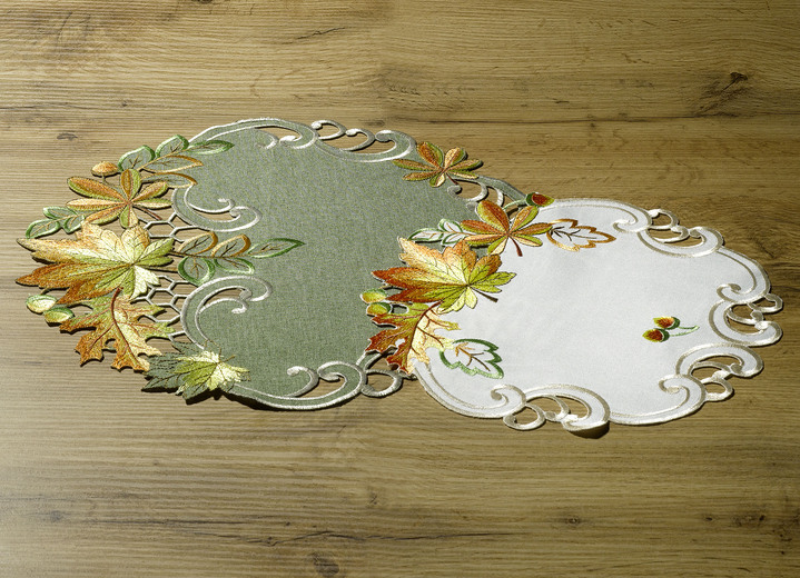 Tischdecken - Tisch- und Raumdekoration, in Größe 101 (Deckchen, 35x 50 cm) bis 404 (Kissenbezug, 40x 40 cm), in Farbe GRÜN Ansicht 3