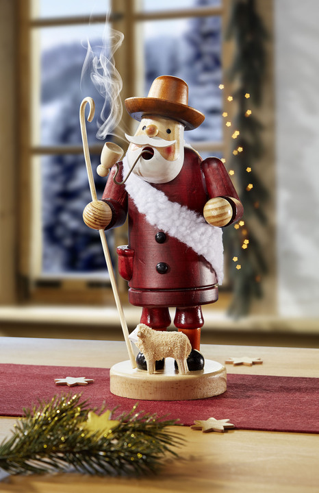 - Räuchermännchen aus Holz, in Farbe ROT-WEISS