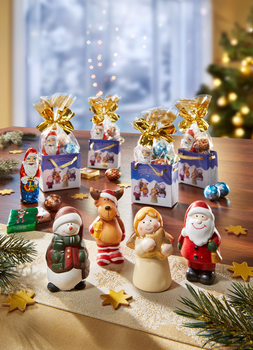 Weihnachten - Lustiges Weihnachtstütchen-Set mit Keramikfiguren, in Farbe BUNT