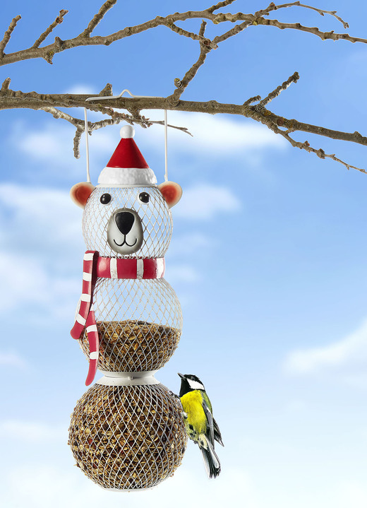 - Vogelfutterstelle Eisbär, in Farbe WEISS-ROT