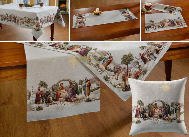Tischdecken - Tisch- und Raumdekoration aus Gobelin, in Größe 100 (2x Platzset, 33x 45 cm ) bis 404 (Kissenbezug, 45x 45 cm ), in Farbe BUNT Ansicht 1