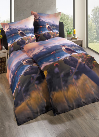 Bettwäschegarnituren - Digitalbedruckte Bettwäsche-Garnitur in Microfaser-Qualität, in Farbe MULTICOLOR