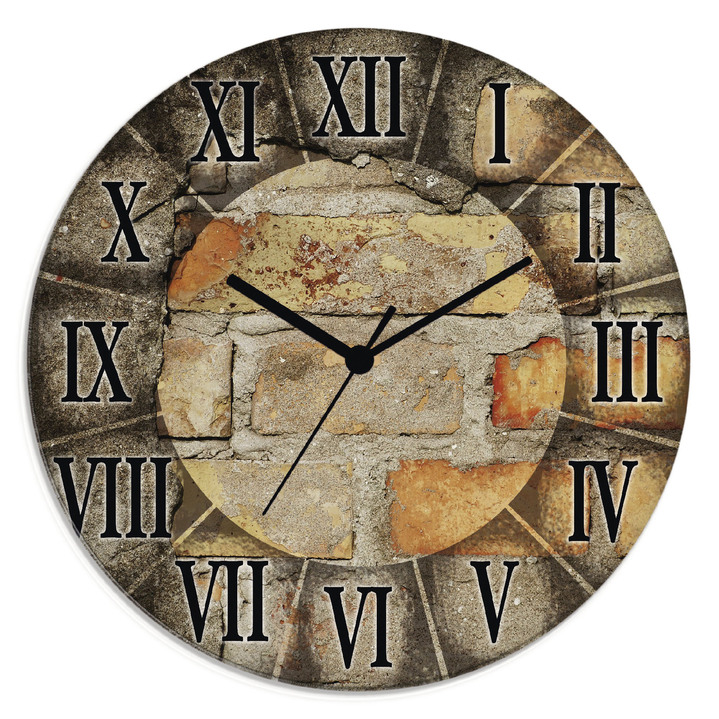 Uhren - Glas-Wanduhr, in Farbe BRAUN, in Ausführung Mit Quarzuhrwerk Ansicht 2