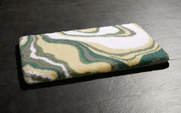 Badgarnituren - Badgarnitur in harmonischen Farbtönen, in Größe 100 (Vorleger halbrund, 50x 80 cm) bis 112 (WC-Deckelbezug, 47x 50 cm), in Farbe BLAU Ansicht 5