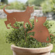 Gartendekoration - Dekostecker mit Katzen-Motiv, 2er-Set, in Farbe ROST