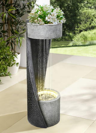 Gartenbrunnen mit Pflanzschale