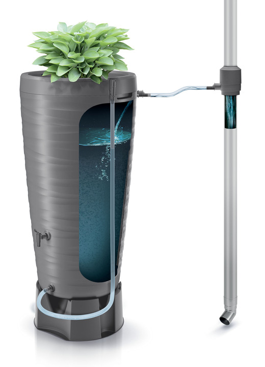 Gartenpflege - Regentonne in klassischer Wellenoptik, in Farbe GRAU Ansicht 2