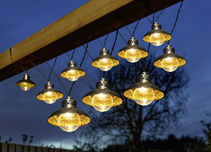 Gartenbeleuchtung - 10-er-Kette mit Lampenschirme, in Farbe BRONZE Ansicht 1