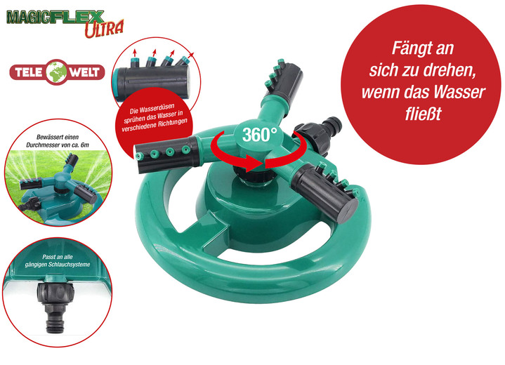 Gartengeräte und Zubehör - Magic Flex Ultra 360° Gartensprinkler, in Farbe GRÜN-SCHWARZ Ansicht 1