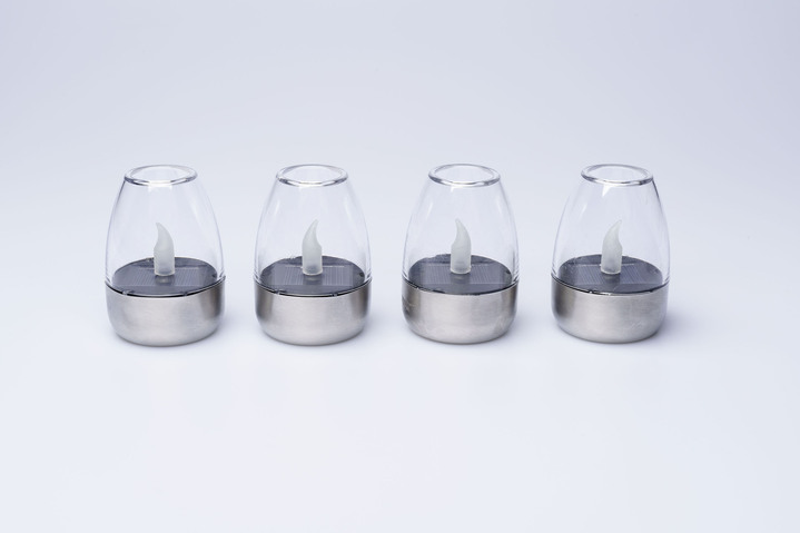 Gartenbeleuchtung - Solar-Windlichter, 4er-Set, in Farbe SILBER-TRANSPARENT Ansicht 2