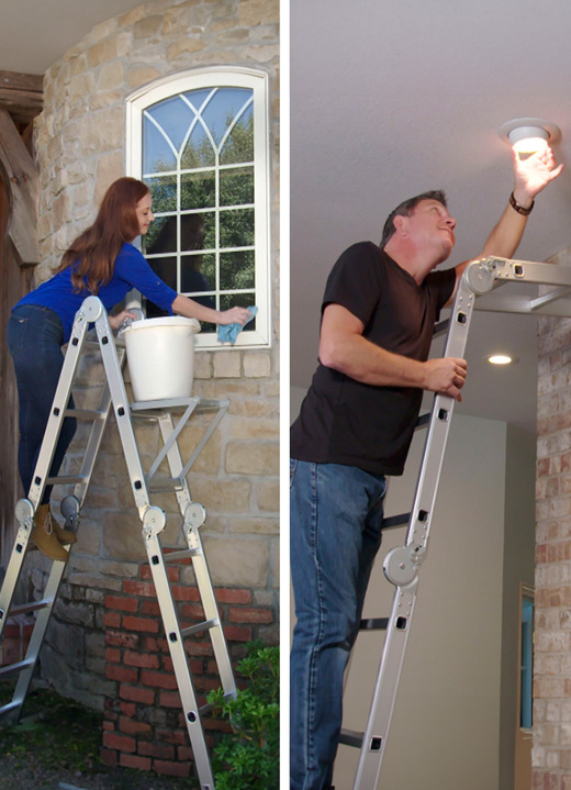 Haushaltshelfer - Multifunktionale Allzweck-Leiter Hammersmith Super Ladder Ansicht 2 Haushaltshelfer - Multifunktionale Allzweck-Leiter Hammersmith Super Ladder, in Farbe SILBER Ansicht 2