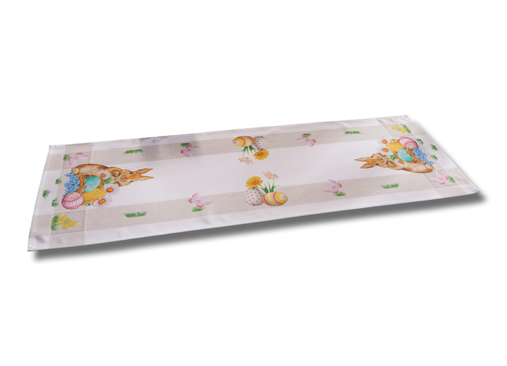 Tischdecken - Zauberhafte Tischdecke mit niedlichen Ostermotiven, in Größe 101 (Deckchen, 35x 50 cm) bis 404 (Kissenbezug, 40x 40 cm), in Farbe BUNT Ansicht 4