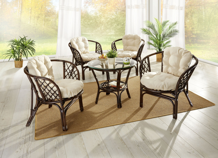 Wohnen - Handgeflochtene Rattanmöbel, in Farbe BRAUN-CREME, in Ausführung Rattansessel, 2er-Set Ansicht 1
