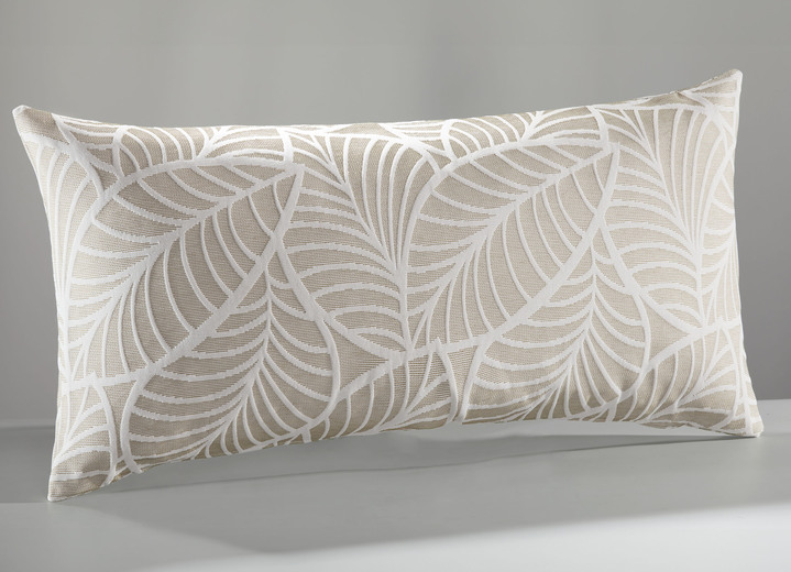 Tagesdecken - Tagesdecke und Kissenbezüge mit naturnahen Blättermotiven, in Größe 873 (Einzelbett, 135x210 cm) bis 924 (Kissenbezug, 40 x 80 cm), in Farbe BEIGE Ansicht 14