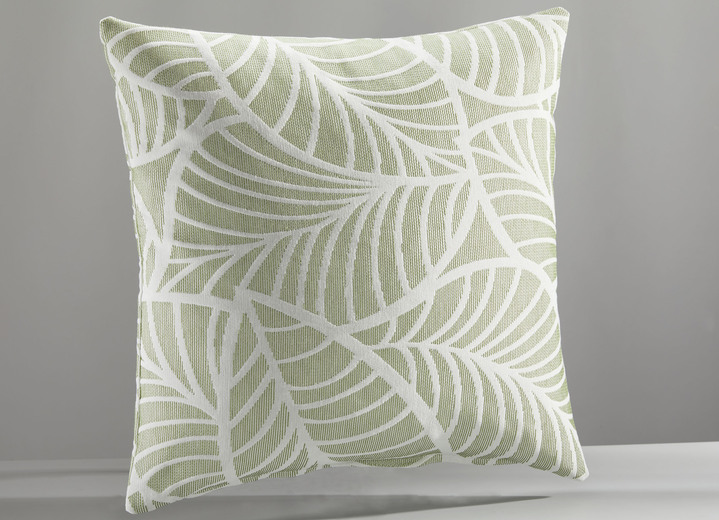 Tagesdecken - Tagesdecke und Kissenbezüge mit naturnahen Blättermotiven, in Größe 873 (Einzelbett, 135x210 cm) bis 924 (Kissenbezug, 40 x 80 cm), in Farbe BEIGE Ansicht 6