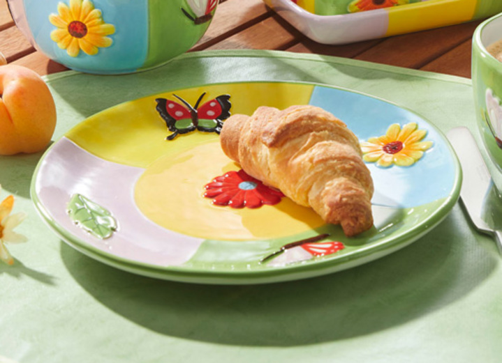 Geschirr - Farbenfrohe Geschirr-Serie aus Steingut, in Farbe BUNT, in Ausführung Butterdose Ansicht 6