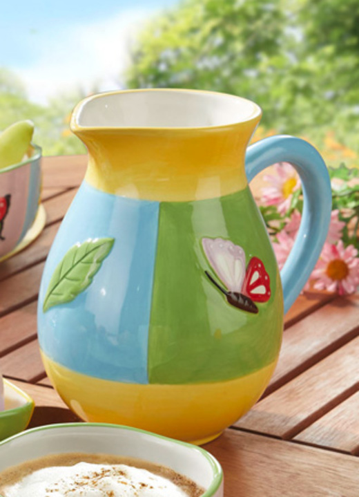 Geschirr - Farbenfrohe Geschirr-Serie aus Steingut, in Farbe BUNT, in Ausführung Butterdose Ansicht 4