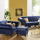 Polstergruppen - Außergewöhnliche Polstermöbel auf stabilem Holzgrundgestell, in Farbe BLAU, in Ausführung Dreisitzer – Farbe BLAU – Ansicht 2