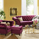 Polstergruppen - Außergewöhnliche Polstermöbel auf stabilem Holzgrundgestell, in Farbe BLAU, in Ausführung Dreisitzer – Farbe BORDEAUX – Ansicht 2