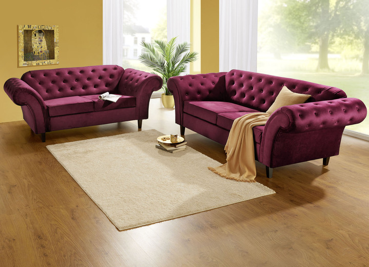 Polstergruppen - Außergewöhnliche Polstermöbel auf stabilem Holzgrundgestell, in Farbe BLAU, in Ausführung Dreisitzer Ansicht 9