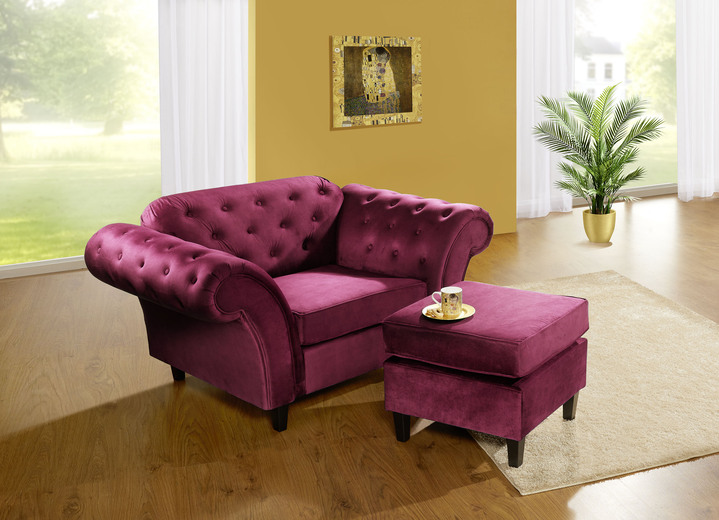 Polstergruppen - Außergewöhnliche Polstermöbel auf stabilem Holzgrundgestell, in Farbe BLAU, in Ausführung Dreisitzer Ansicht 6