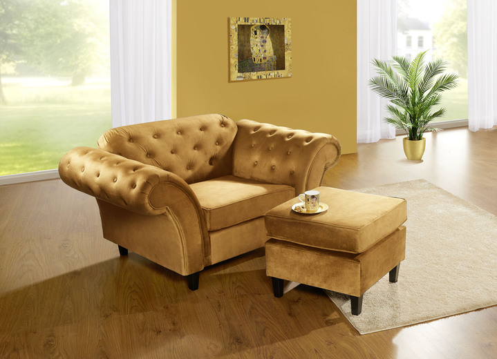 Polstergruppen - Außergewöhnliche Polstermöbel auf stabilem Holzgrundgestell, in Farbe BLAU, in Ausführung Dreisitzer Ansicht 4