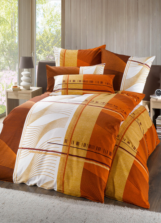 Florella - Soft-Biber Bettwäsche-Garnitur, in Größe 111 (40x80 cm + 135x200 cm) bis 115 (80x80 cm + 155x220 cm), in Farbe GRÜN Ansicht 2