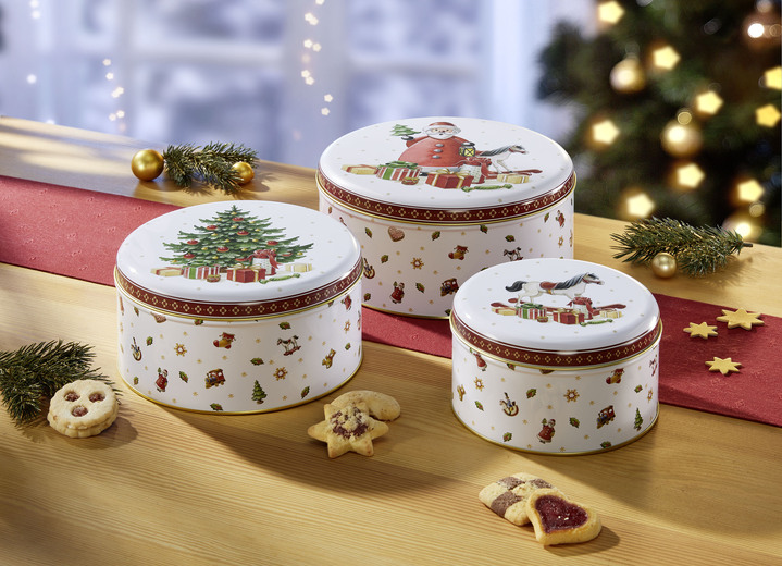 - Gebäckdosen, 3er-Set von Villeroy & Boch, in Farbe WEISS-ROT Ansicht 1