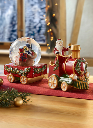 Villeroy & Boch - Schneekugel-Zug aus Porzellan von Villeroy & Boch, in Farbe ROT-GRÜN