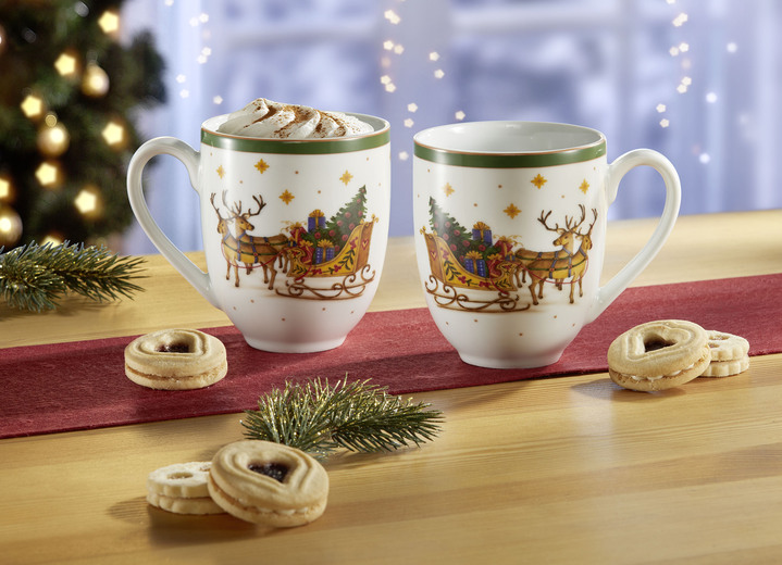 Hutschenreuther - Henkelbecher Happy Wintertime von Hutschenreuther, in Farbe WEISS-GRÜN Ansicht 2