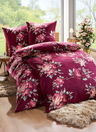 - Bettwäsche-Garnitur in Mikrofaser-Fleece, in Farbe LILA – Farbe LILA – Ansicht 
