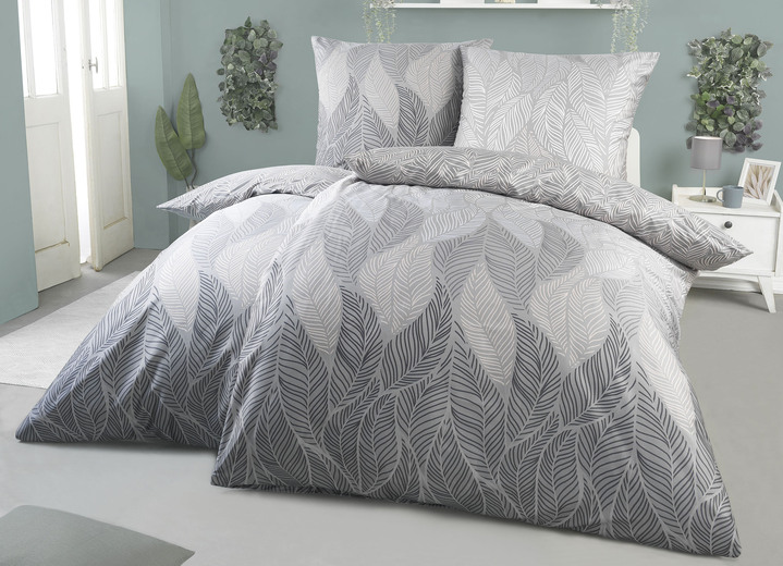 Bettwäschegarnituren - Bettwäsche-Garnitur, in Größe 112 (80/80 cm + 135/200 cm) bis 115 (80/80 cm + 155/220 cm), in Farbe GRAU Ansicht 1