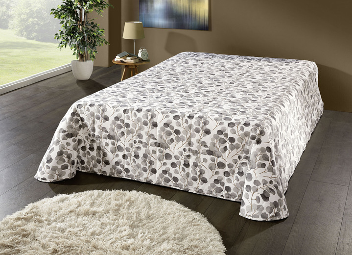 Tagesdecken - Tagesdecke und Kissenbezüge mit Blättermotiv, in Größe 873 (Einzelbett, 135x210 cm) bis 924 (2 Kissenbezüge, 50x 50 cm), in Farbe GRÜN Ansicht 6